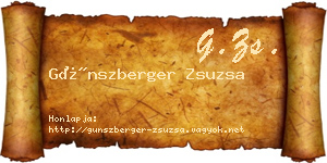 Günszberger Zsuzsa névjegykártya